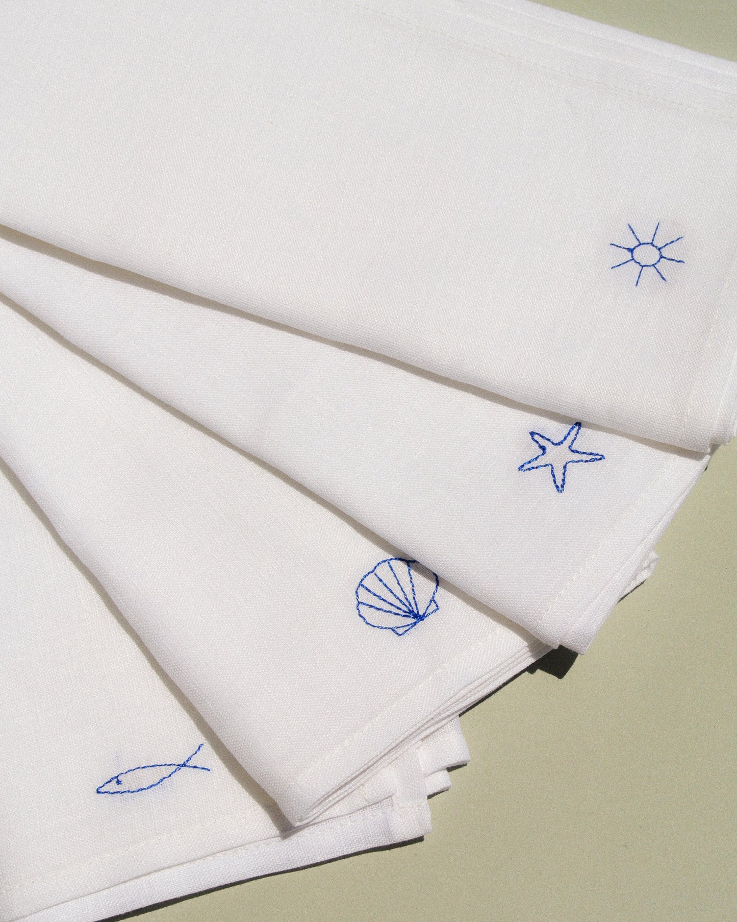 Sul Mare - Embroidered Linen Napkins Set of 4
