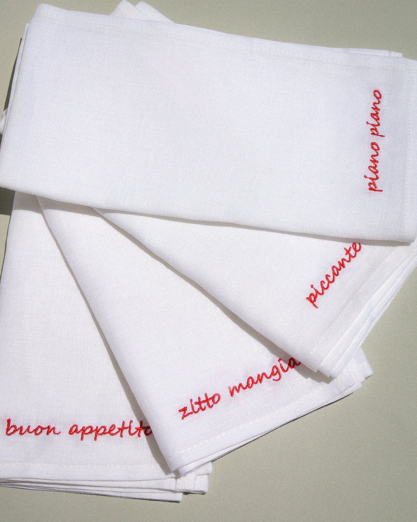 PRE ORDER: Nonna Says - Embroidered Linen Napkins Set of 4